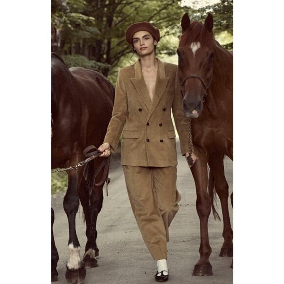 💕DOEN💕 Atherton Pant ~ High Waisted Corduroy Pants Chestnut Brown 12 NWT - Picture 6 of 15